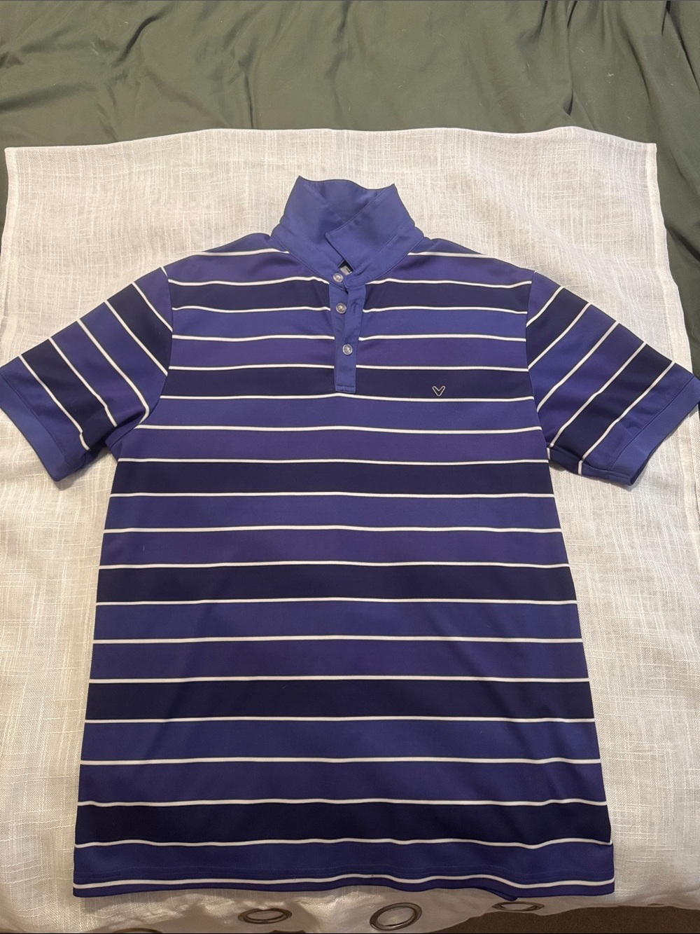 Callaway Purple Horizontal Stripe Polo